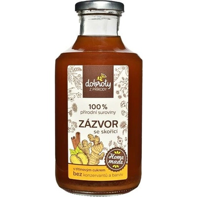 Dobroty z přírody Domácí bylinný sirup Zázvor se skořicí 0,5 l