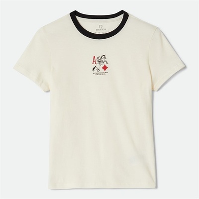 BRIXTON Aces Fitted Crew Tee Off White/Black