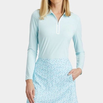 Dámska polokošeľa G/FORE SILKY TECH NYLON 1/4 ZIP L/S POLO daybreak