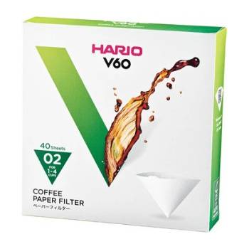 HARIO Хартиени филтри Hario V60-02 40 бр. , бели (VCF-02-40W)