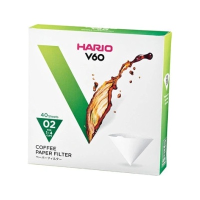 HARIO Хартиени филтри Hario V60-02 40 бр. , бели (VCF-02-40W)