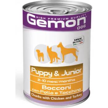 Gemon Puppy and Junior Chicken and Turkey консерва хапки с пиле и пуйка за подрастващи кученца 415gr