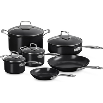 Súprava hrncov ESSENTIAL, sada 6 ks, čierna, hliník, Le Creuset