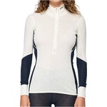Devold Дамско мериносово термобельо Devold Women's Wool Mesh 190 Zip Neck Merino base layer - Ink / Offwhite (115-2490-0212)
