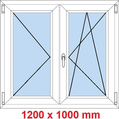 Soft Dvoukřídlé plastové okno 1200 x 1000 mm O+OS Antracit krupička/bílá