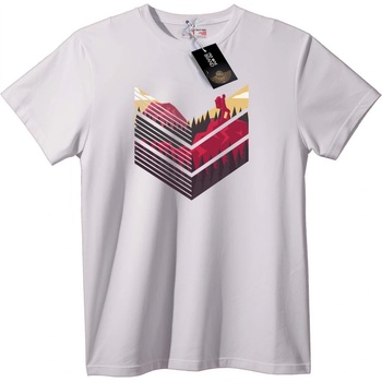 NOONEBRAND Тениска Геометричен Планински Връх - M, White