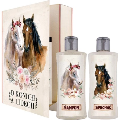 Bohemia Gifts O koních a lidech sprchový gel 200 ml + šampon na vlasy 200 ml kniha dárková sada