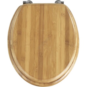 WENKO 144726100 - Тоалетна седалка BAMBOO 34x41 cm кафява/сребриста (WE0129)