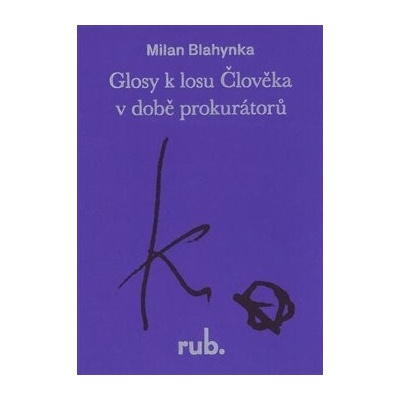 Glosy k losu Člověka v době prokurátorů - O Člověka Kunderu - Milan Blahynka