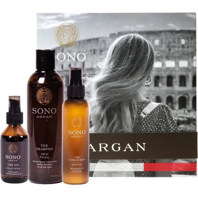 SONO Sono Argan Комплект - Шампоан, Арганово масло и Спрей-маска, 250 + 30 + 150 ml