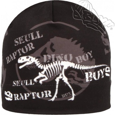 RDX Chlapčenská bavlnená čiapka Dino Boy Čierna