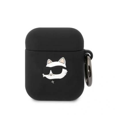 Karl lagerfeld Предпазен калъф Karl Lagerfeld 3D Logo NFT Choupette Head Silicone за AirPods 1/2, Черен (127376)
