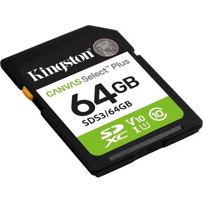 Kingston SDXC 64GB Canvas Select Plus SDS3/64GB