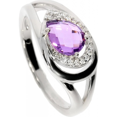Zlatnictví Helios prsten s Ametystem B50240