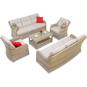 Garden Point Луксозен комплект мебели от техноратан Toledo Coffee 8 бежово Garden Point (пропуск144-10)