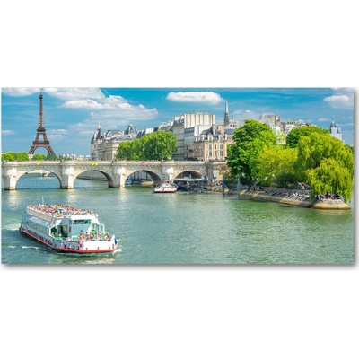 Foto obraz fotografie na skle Seina Paríž 100x50 cm