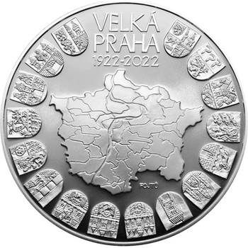 Česká mincovna Strieborná minca 10000 Kč Založení Velké Prahy 2022 Standard 1000 g