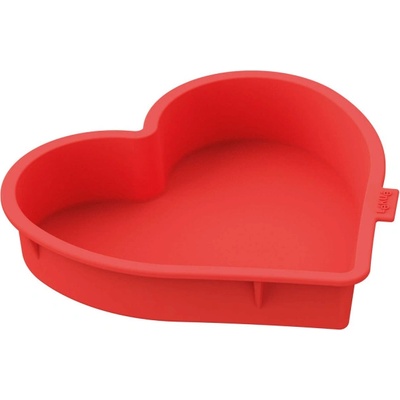 Lékué Форма сърце за печене на Lekue 1010173, 24.2x22.9x4.4 см, От -60 до +220C, Платинен силикон, Червен (1010173)
