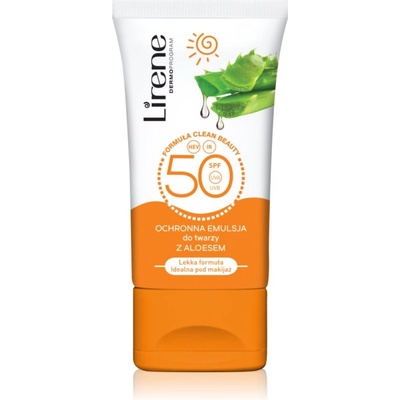 Lirene Sun care защитна дневна емулсия за лице и деколте алое вера spf 50 50ml