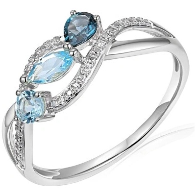 Gems Diamantový prsten Astrid bílé zlato s brilianty a blue topazy 585 38 1 4745.1B00.0.54.HSISC.603