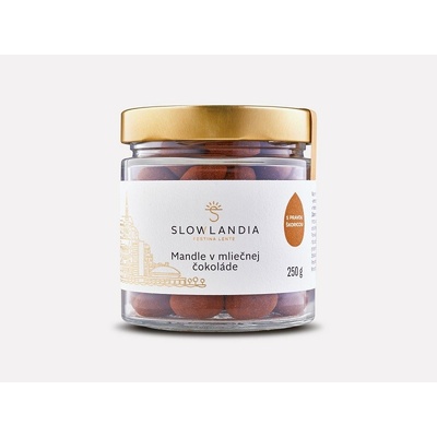 Slowlandia Mandle v mliečnej čokoláde 250 g
