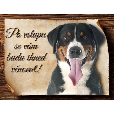 Sport hobby Cedulka Appenzelský salašnický pes Po vstupu CP493 15 x 11 cm