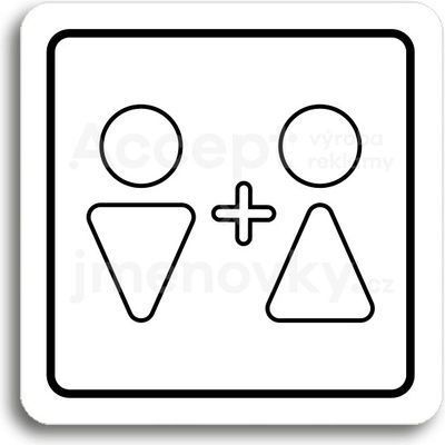 ACCEPT Piktogram WC muži, ženy VI - bílá tabulka - černý tisk
