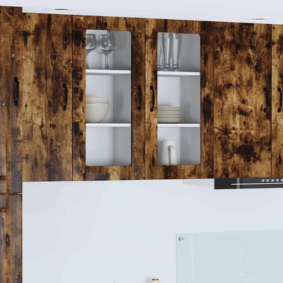 vidaXL Кухненски шкаф 2 pcs Димян дъб 40 x 31 x 80 см Инженерно дърво (885346)