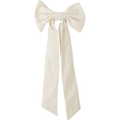 Bloomingville Dekorativní sametová mašle Ruby White, bílá barva, textil
