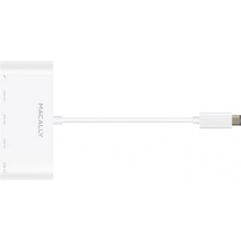 Macally USB Хъб Macally UC3HUB4C, 5 порта, от USB Type-C към 4x USB 3.1 Type-A, 1x USB 3.1 Type-C бял (UC3HUB4C / 28659)