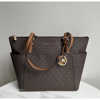 Michael Kors Jet set item ew tz tote brown acorn dámska kabelka hnědá monogram