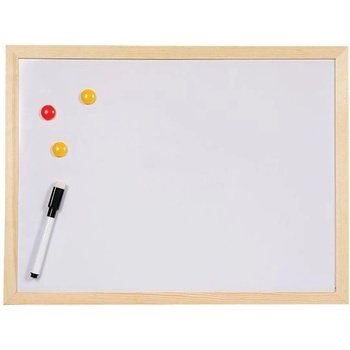 Office1 Бяла дъска, магнитна, с дървена рамка, 40 x 60 cm (1077140075)