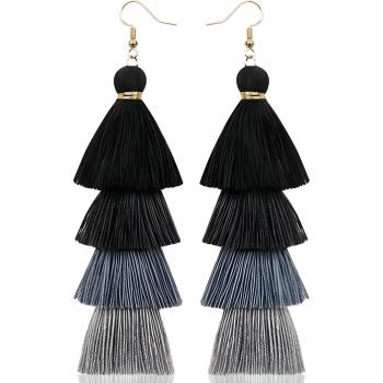 HARAHU Обици qu-32600 - Черни kp32600 (qu-32600)