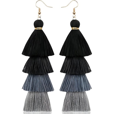 HARAHU Обици qu-32600 - Черни kp32600 (qu-32600)