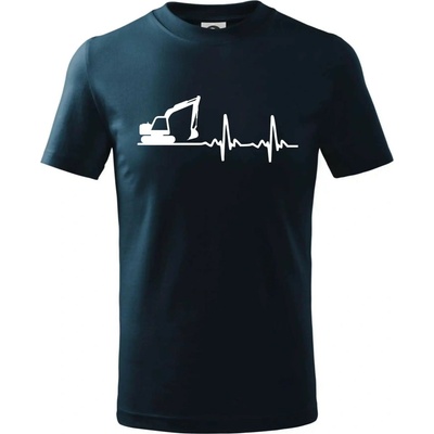 EKG bagr tričko detské tmavomodrá