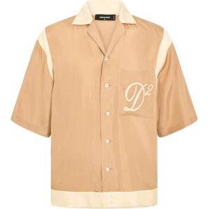 Dsquared2 Риза с къс ръкав DSQUARED2 Men's DSQ Short Sleeve Bowling Shirt - Walnut