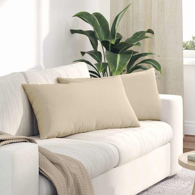 vidaXL Диван възглавници 2 pcs Крем 80 x 40 cm текстил (42013729)