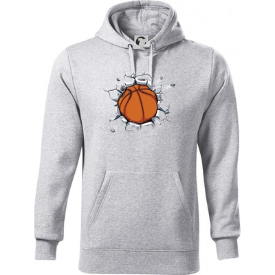 Basketbal míč v triku mikina Cape s kapucí světlešedý melír – Hledejceny.cz