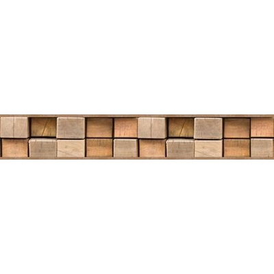 IMPOL TRADE B 83-21-02 Samolepiaca bordúra drevené kláty hnedé, rozmer 5 m x 8,3 cm