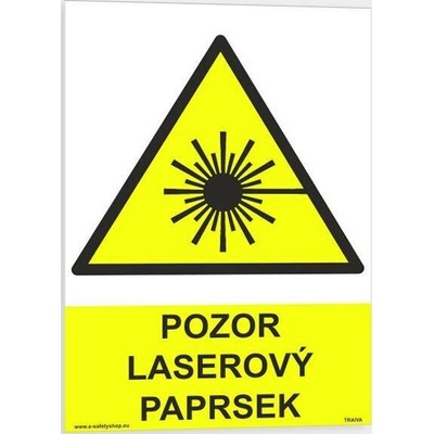 Traiva s.r.o Pozor laserový paprsek Verze: Samolepka 148 x 210 mm (A5) tl. 0.1 mm - Kód: 13455