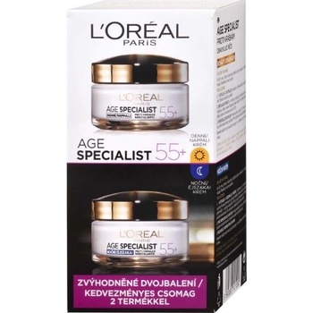 L'Oréal Paris Age Specialist 55+ denný a nočný krém proti vráskam 2 x 50 ml