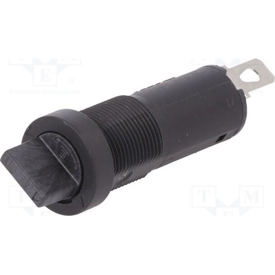 SCHURTER 0031.3911 Zásuvka; 5x20mm; 10A; 250VAC; FBS1; lékařská; na panel; černá; IP40