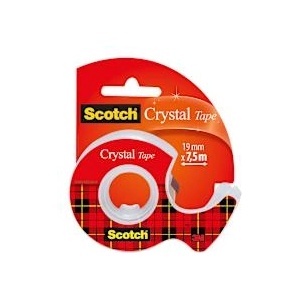 Scotch Диспенсър със самозалепваща лента Crystal Tape 19mm x 7.5m
