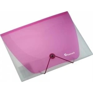 TITANUM Briefcase PP A4 with transparent rubber band pink