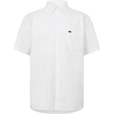 Lacoste Мъжка риза с къс ръкав Lacoste Short Sleeve Oxford Shirt Mens - White 001