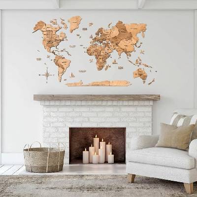 Enjoy the Wood 3D nástěnná dřevěná mapa World Map Light Prime L