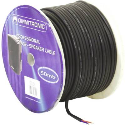 Omnitronic 3030021L kábel k reproduktoru 2 x 2.5 mm² + 2 x 2.5 mm² čierna 50 m