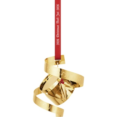 Georg Jensen Pozlacená vánoční ozdoba Drum 2026 – sběratelská edice, zlatá barva, kov