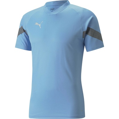 Puma pánske športové tričko teamFINAL Training Jersey svetlomodrá tmavo sivá