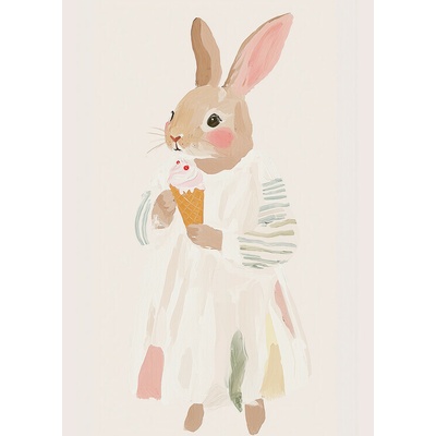 Plagát, Obraz - Whimsical Bunny Cone, Mathieu, 30 × 40 cm